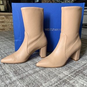 NWT Stuart Weitzman Landry Leather Sock Boot